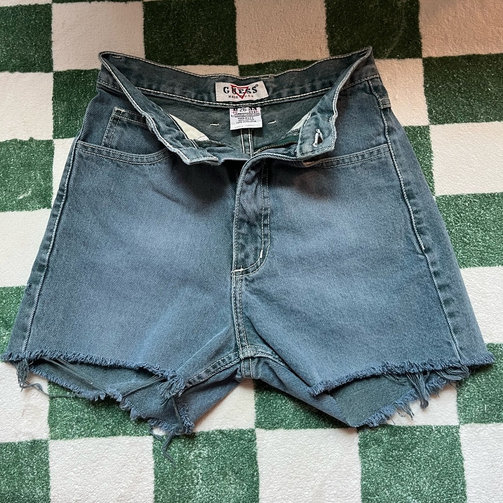 Vintage Guess Light Wash High Waisted Jean Shorts